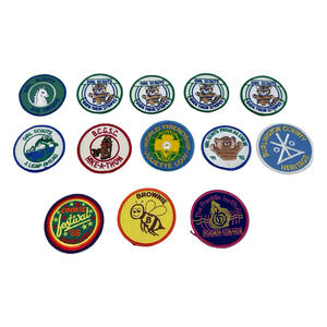 Vintage Girl Scouts Patches Embroidered Assorted Designs Collectible Lot of 13